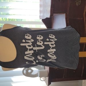 RACER back tank top athletic wear workout gray cardio